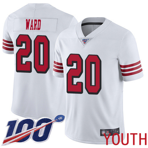 San Francisco 49ers Limited White Youth Jimmie Ward NFL Jersey 20 100th Season Rush Vapor Untouchable